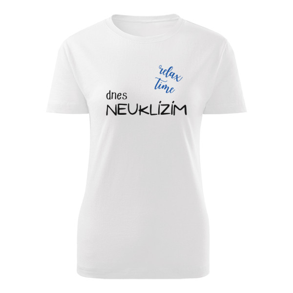 Tričko s potiskem Dnes neuklízím