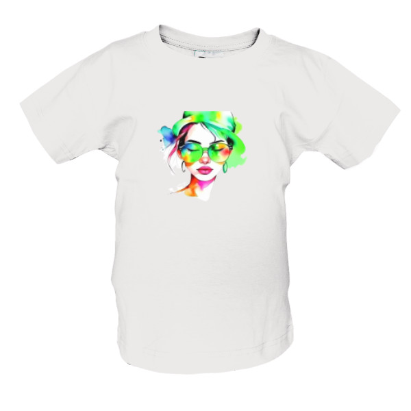 Tričko s potiskem Holka s brýlemi