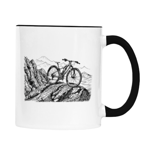 Hrnek malý barevný s potiskem Horské kolo