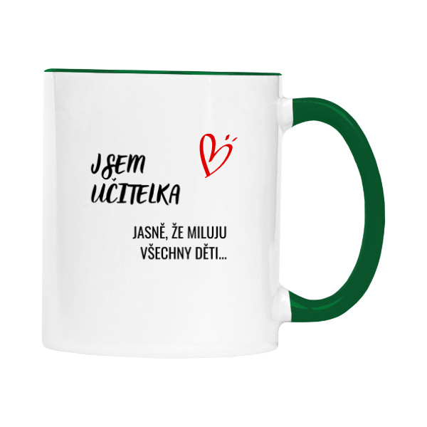 Hrnček malý farebný s potlačou Jsem učitelka