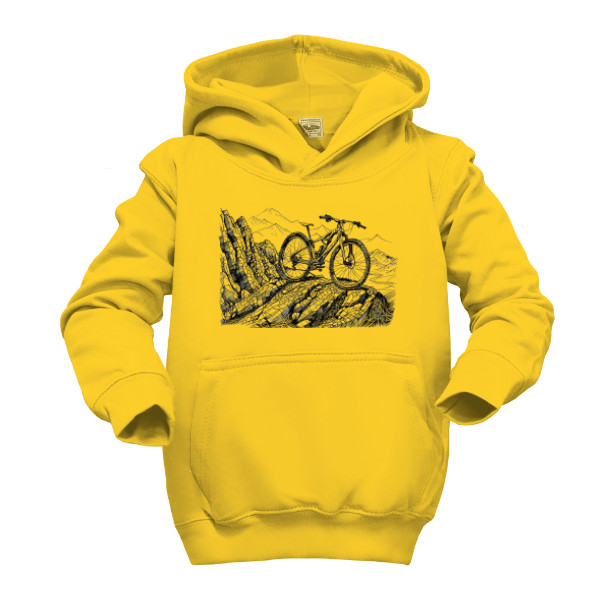 Detská mikina s kapucňou s potlačou Kolo MTB