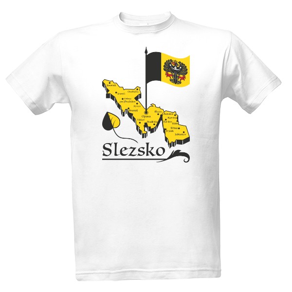 Tričko s potiskem Mapa Slezska