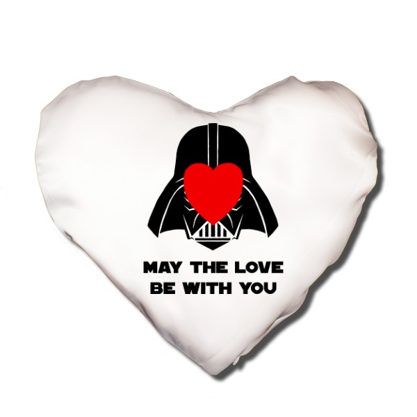 Vankúš SRDCE s potlačou May the love be with you