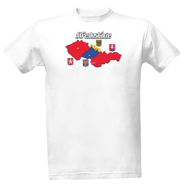 Tričko s potiskem Středoslávie mapa