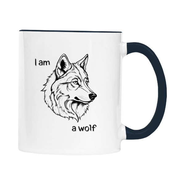 Hrnček malý farebný s potlačou Vlk